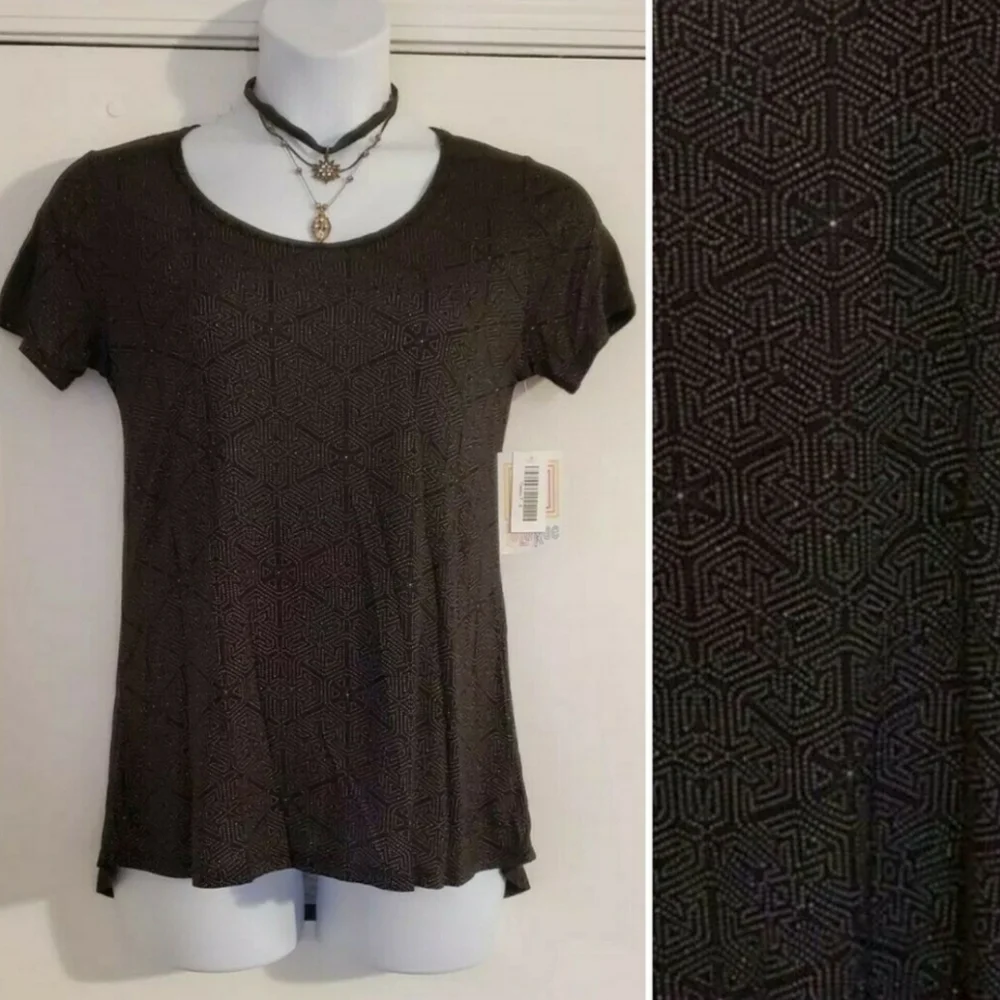 NWT LuLaRoe S Art Deco Geometric Black Classic T Tee Top - Pretty Gift! - Picture 16 of 16